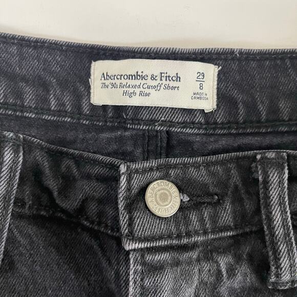 Abercrombie The 90s Relaxed Cutoff Short High Rise Denim Shorts - Size 29/8 - Picture 3 of 4